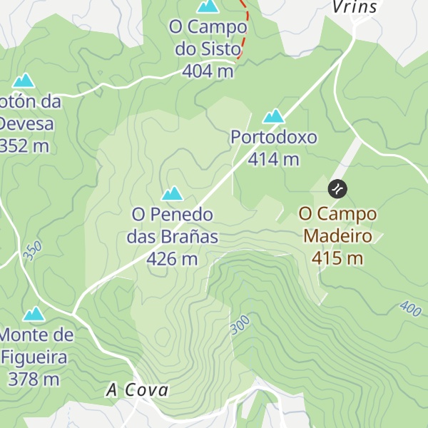 Map of O Cotón de Matamulleres