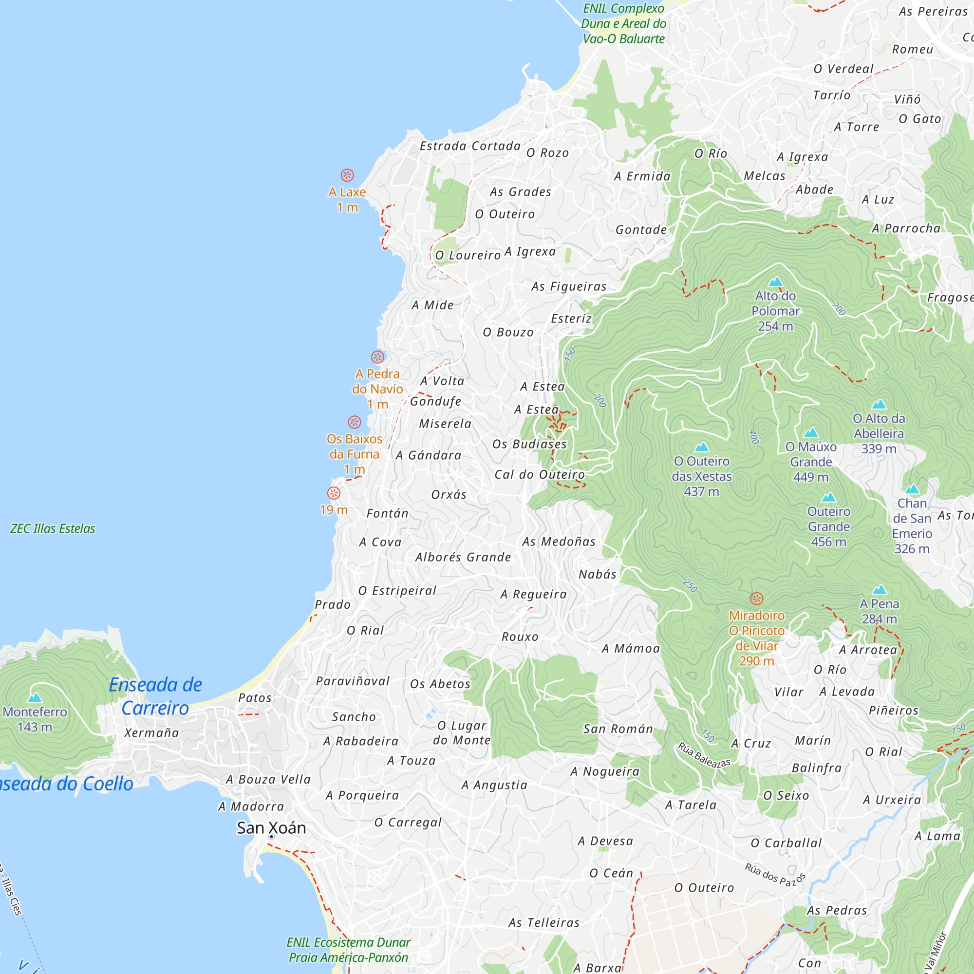 Pillgrim hostel San Xurxo map