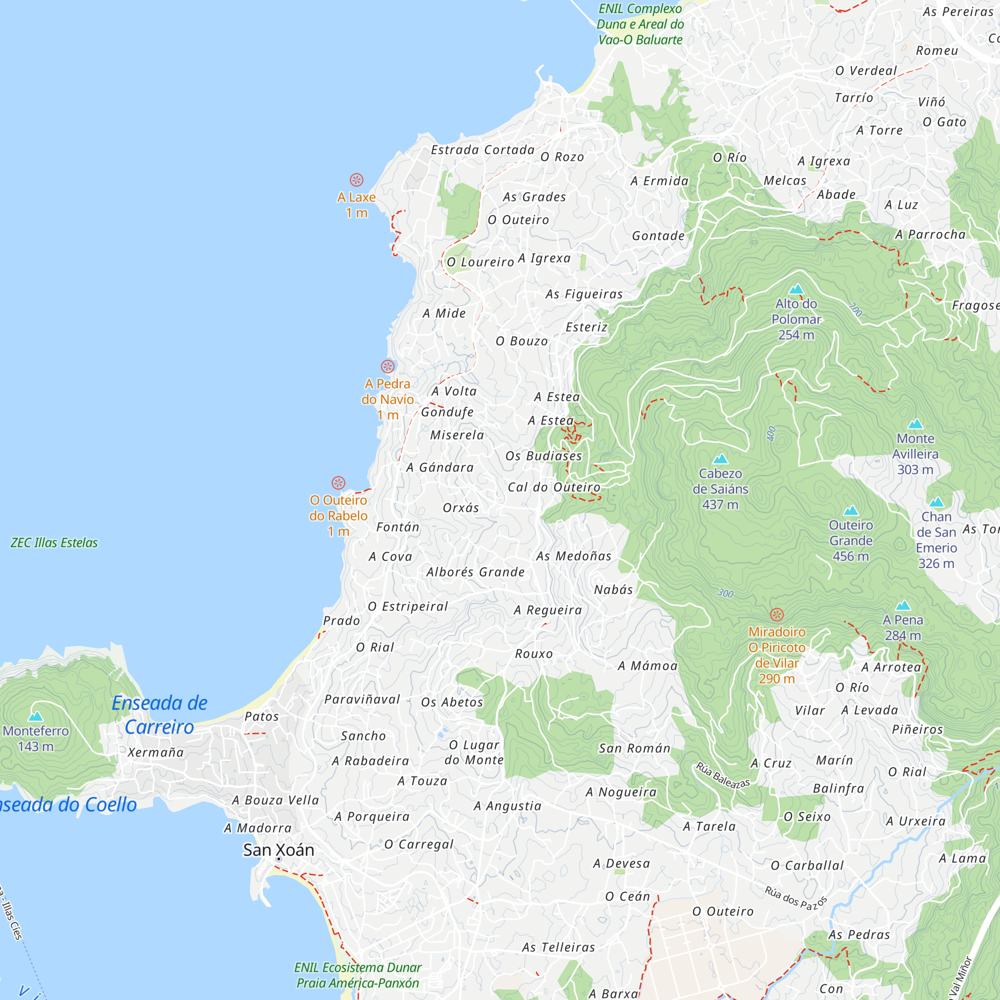 Pillgrim hostel San Xurxo map
