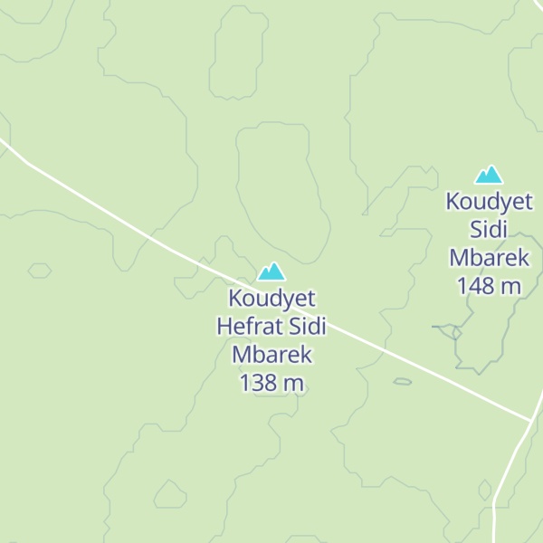 Map of Koudyet Hefrat Sidi Mbarek