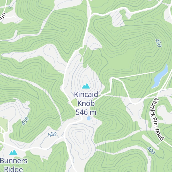 Map of Kincaid Knob