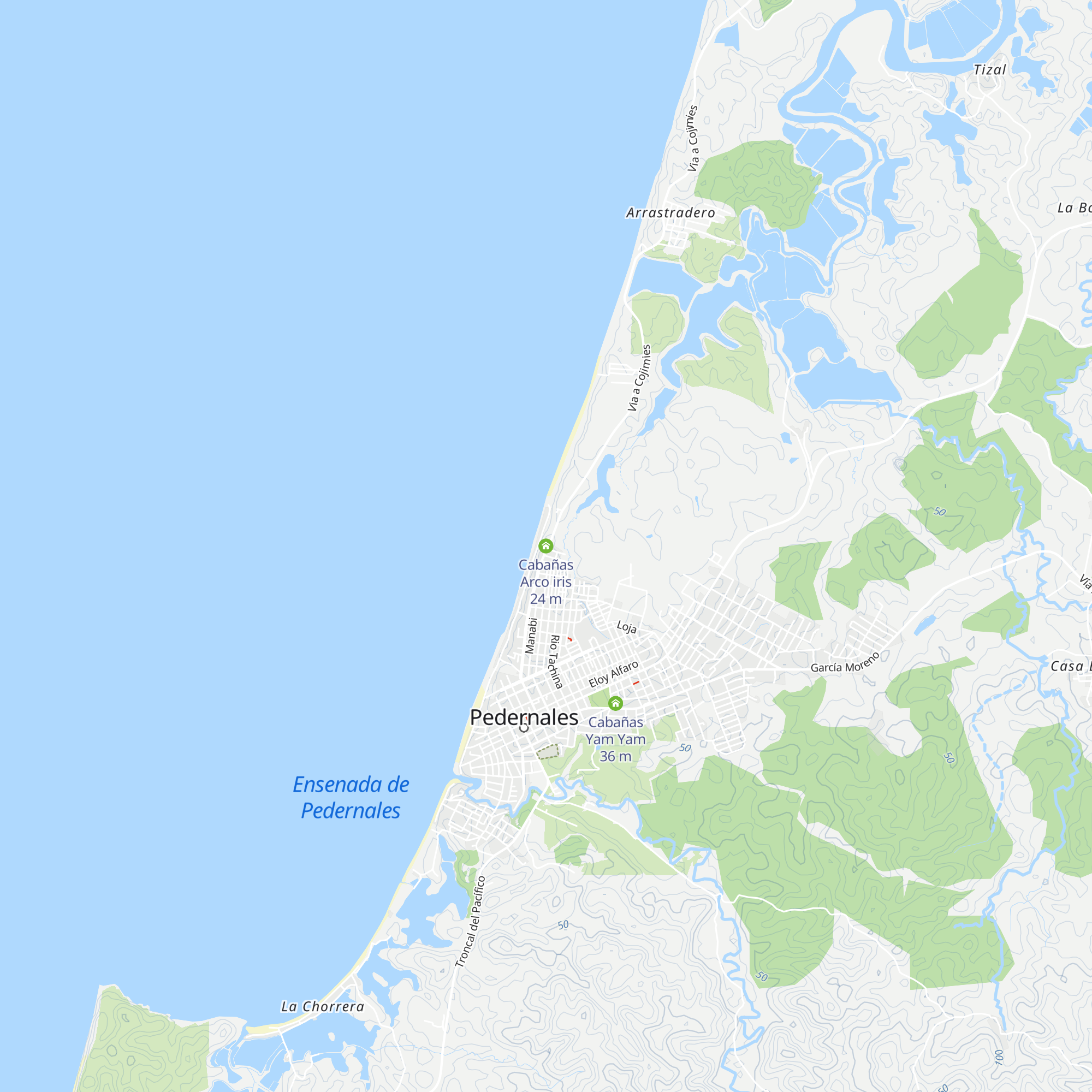 Cabañas Arco iris map