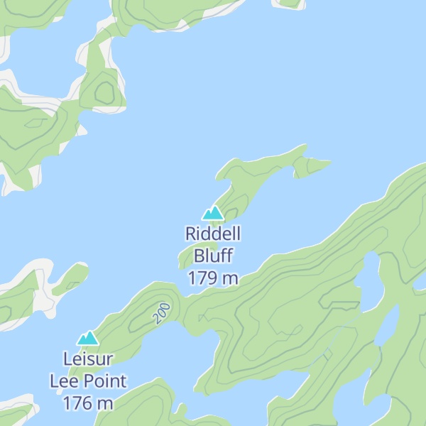 Map of Riddell Bluff