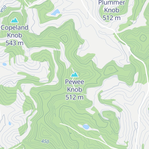 Map of Pewee Knob
