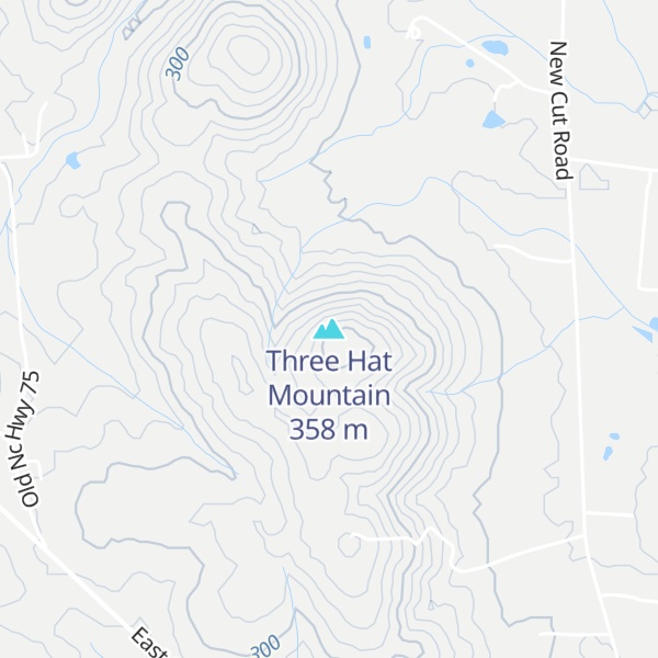 Map of Three Hat Mountain