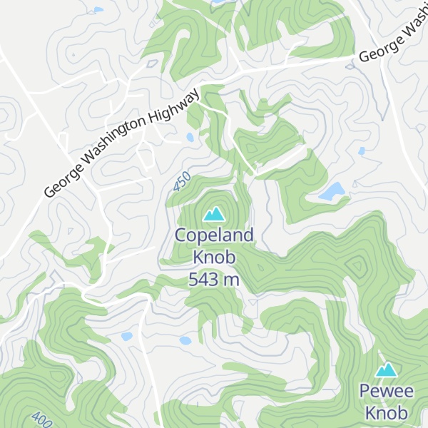 Map of Copeland Knob