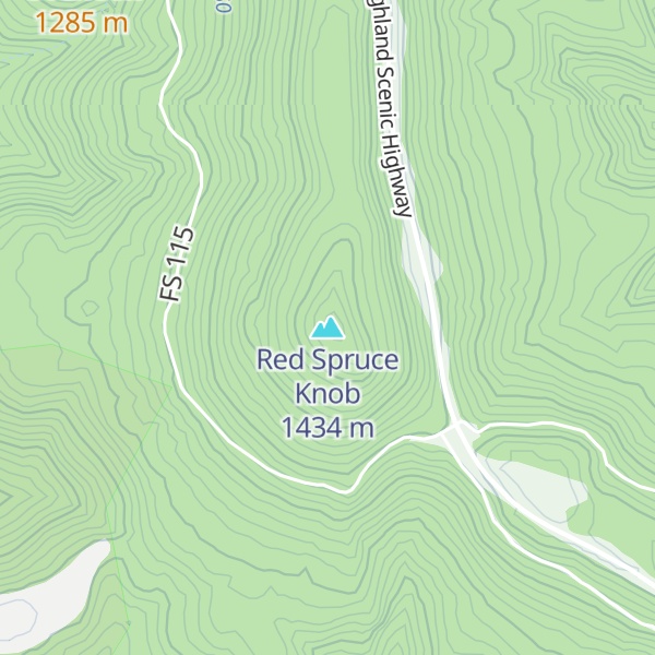 Map of Red Spruce Knob