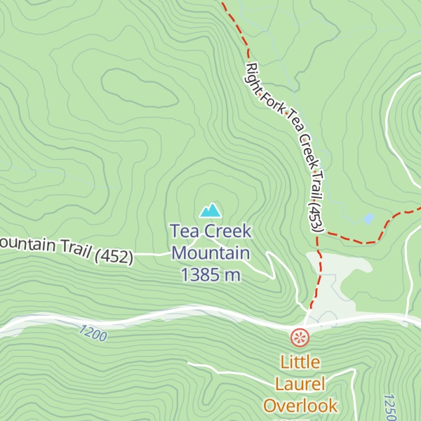 Map of Tea Creek Mountain