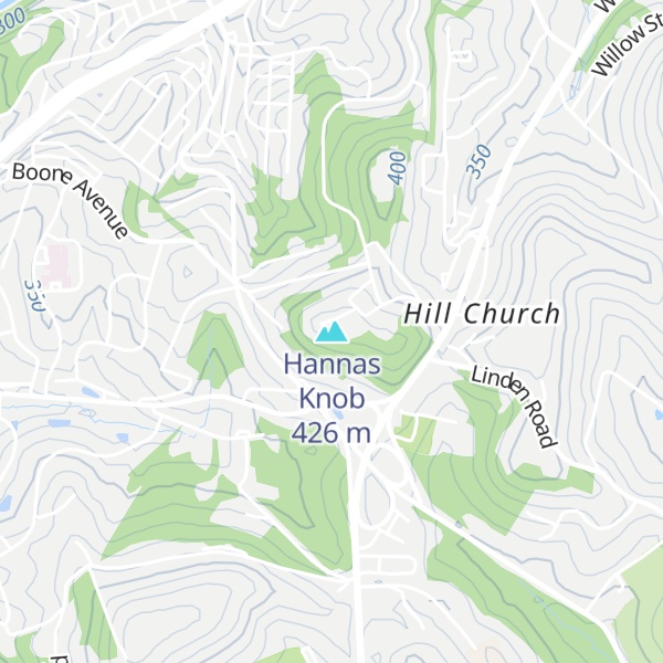 Map of Hannas Knob