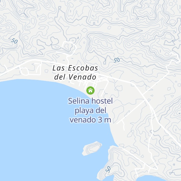 Map of Selina hostel playa del venado
