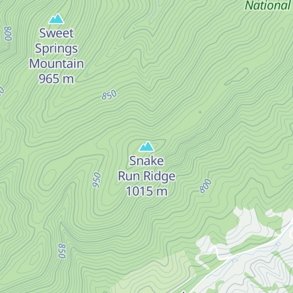 Map of Snake Run Ridge