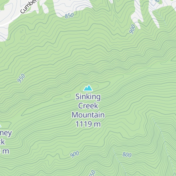 Map of Sinking Creek Mountain