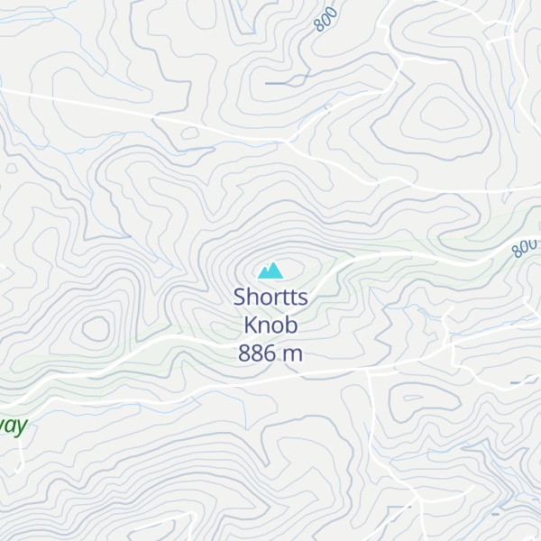 Map of Shortts Knob