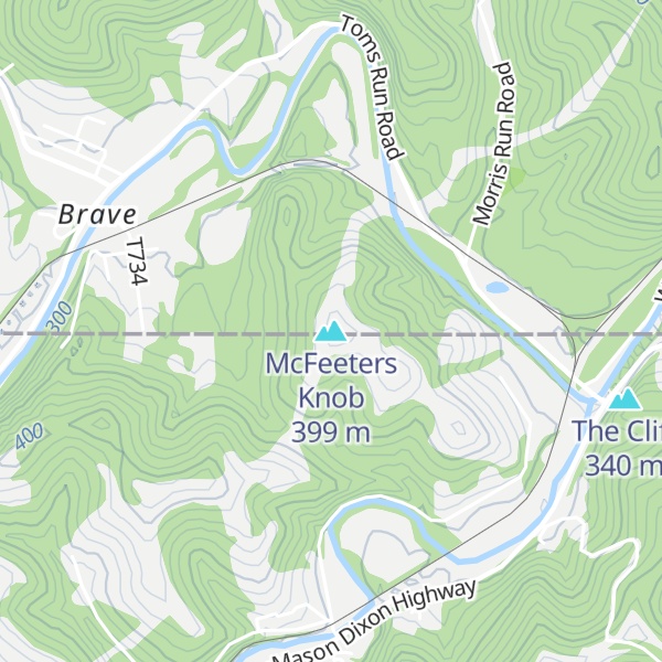 Map of McFeeters Knob
