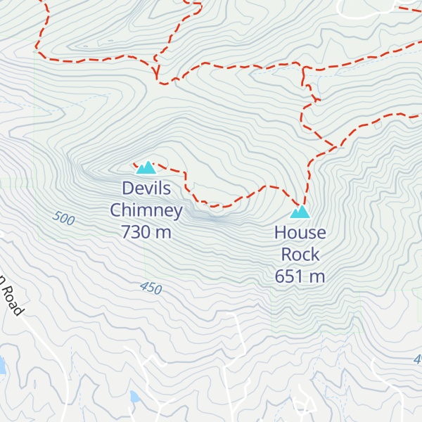 Map of Cooks Wall Mountain