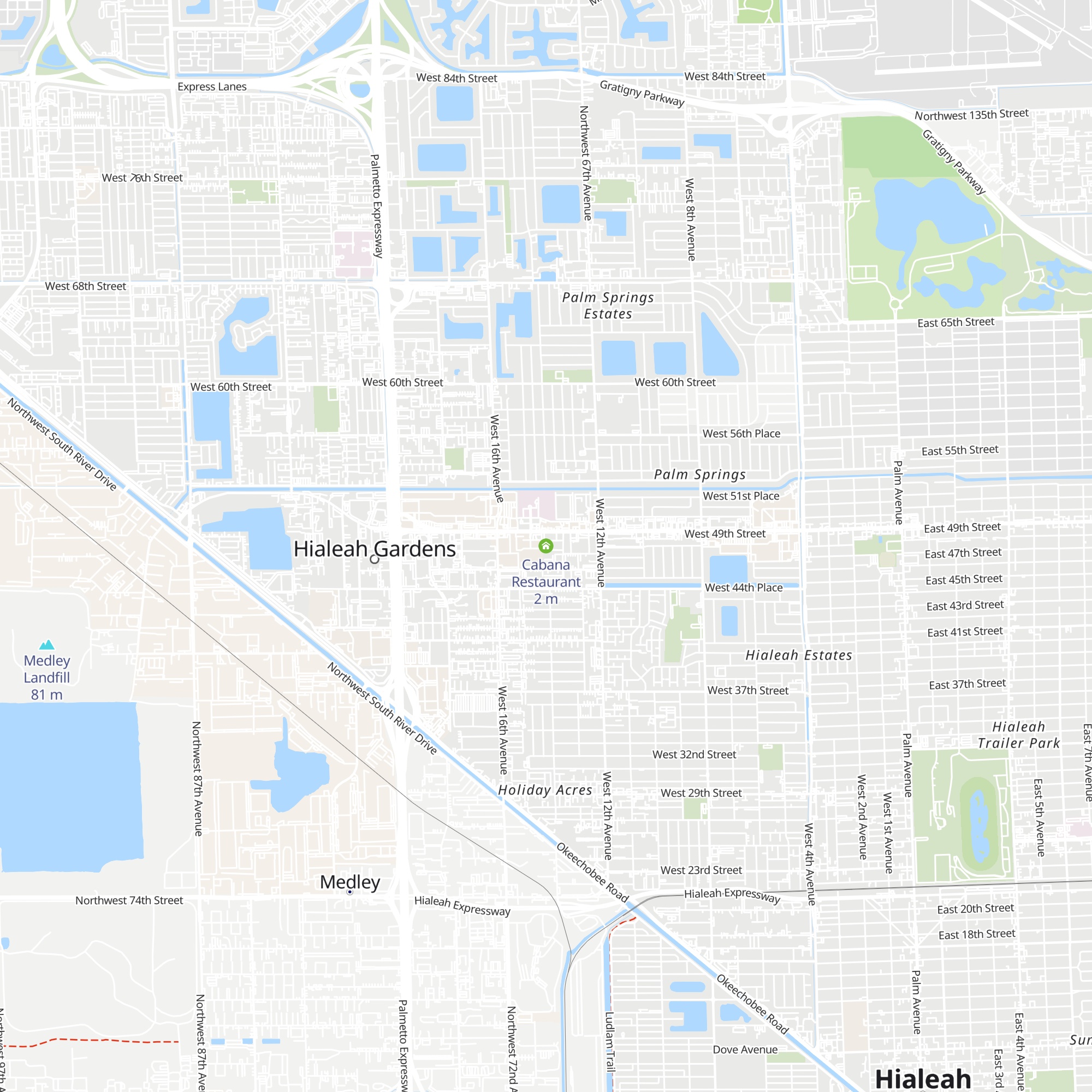 Cabana Restaurant map