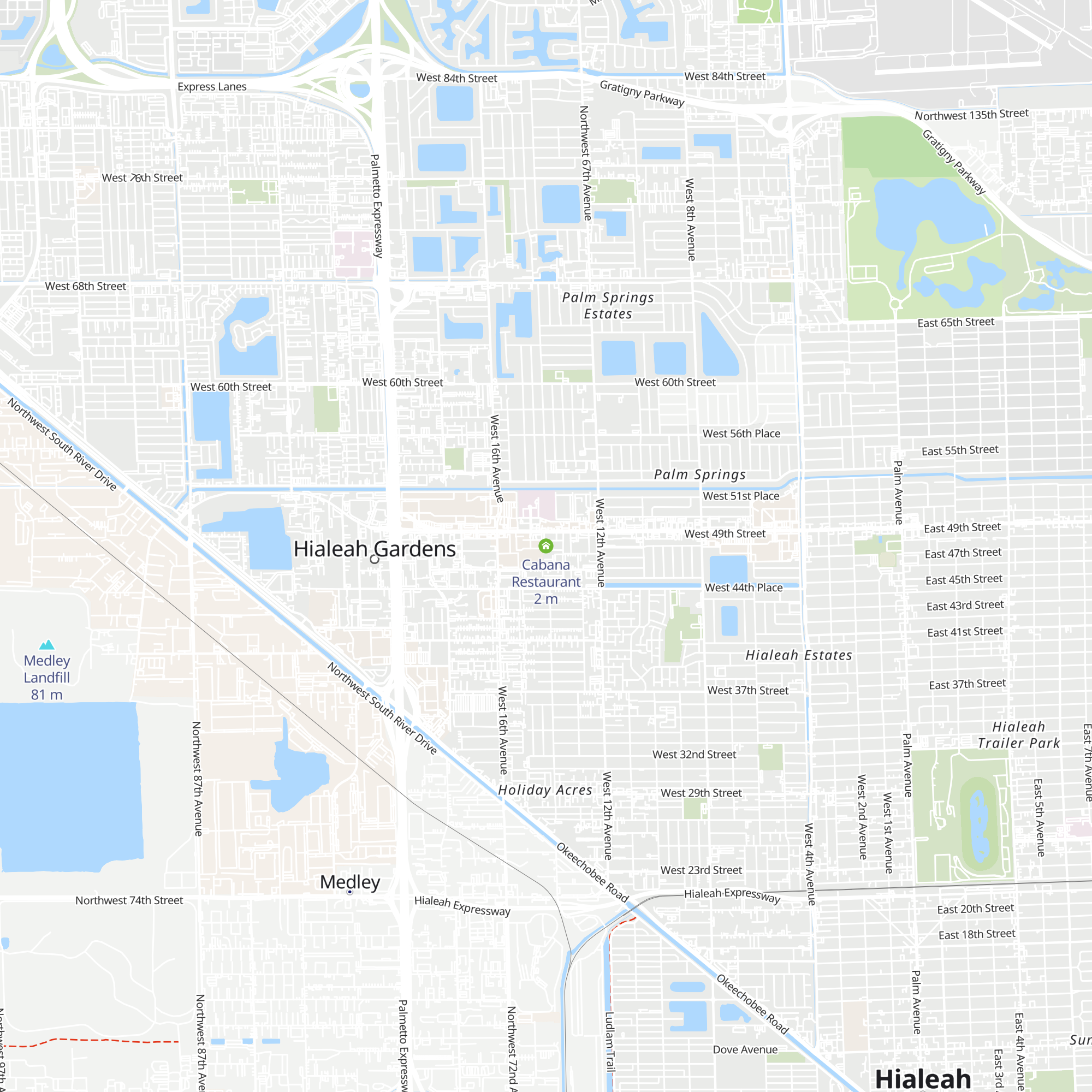 Cabana Restaurant map