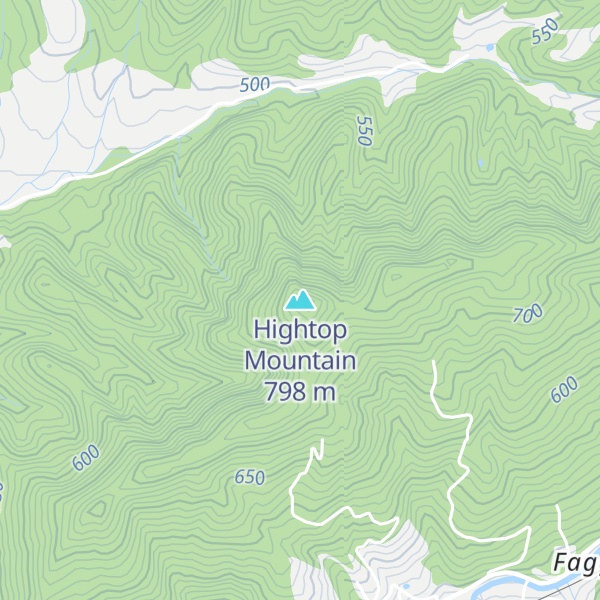 Map of Hightop Mountain