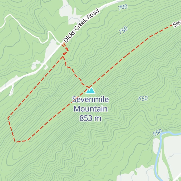 Map of Sevenmile Mountain