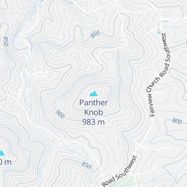 Map of Panther Knob