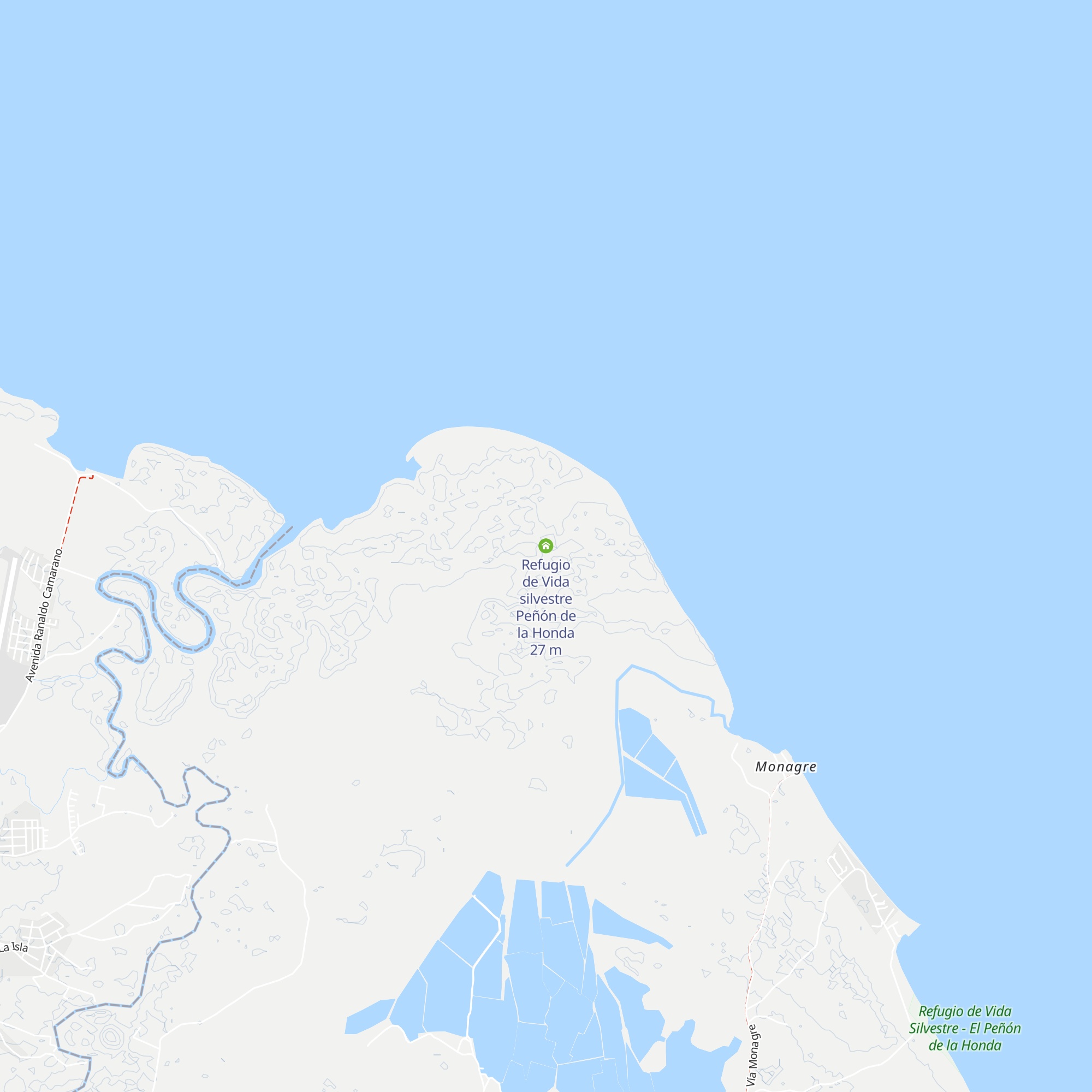 Refugio de Vida silvestre Peñón de la Honda map
