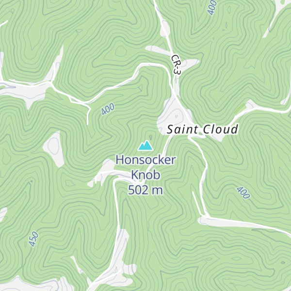 Map of Honsocker Knob