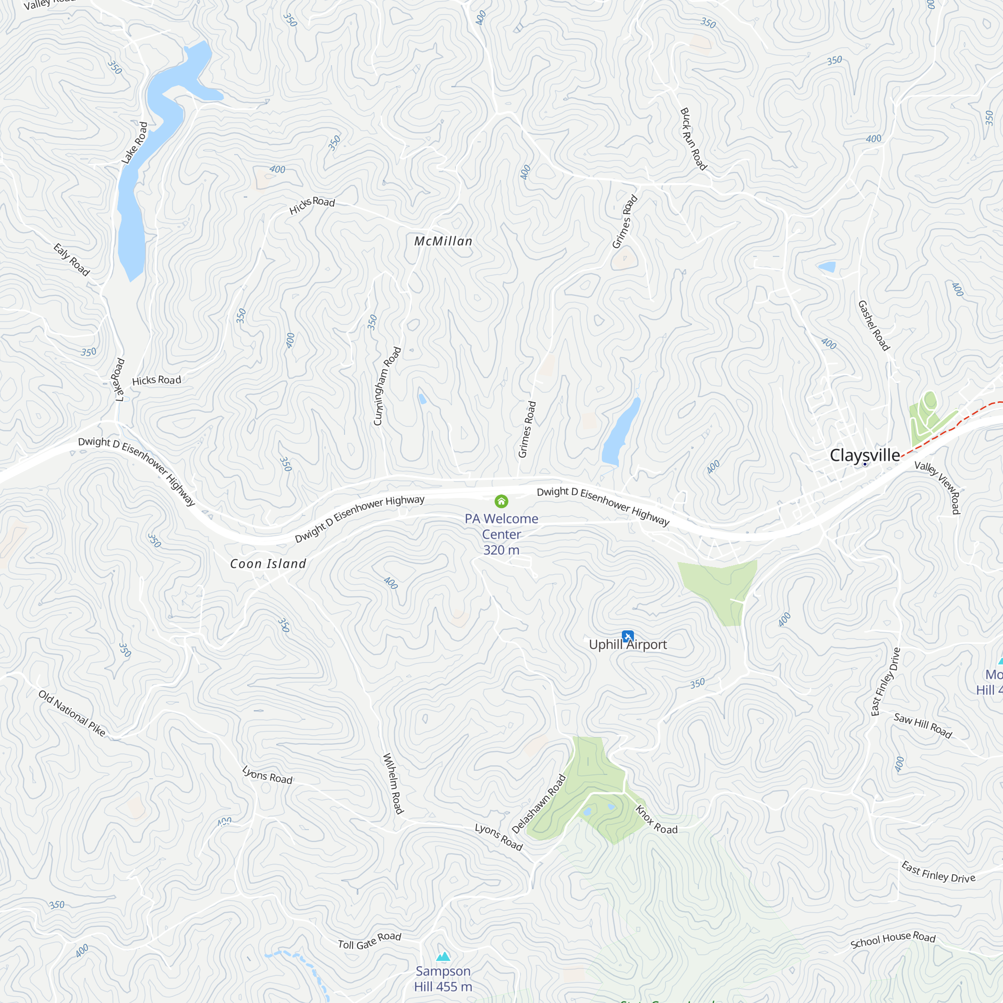 PA Welcome Center map