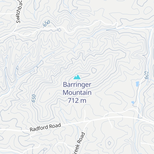 Map of Barringer Mountain