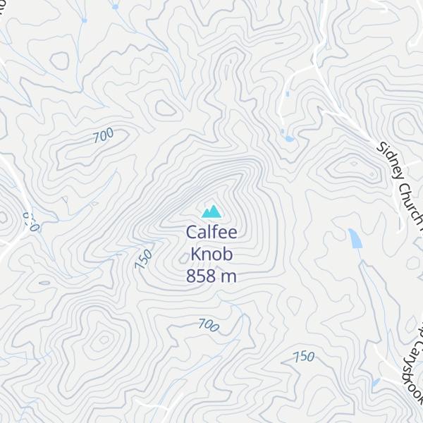 Map of Calfee Knob