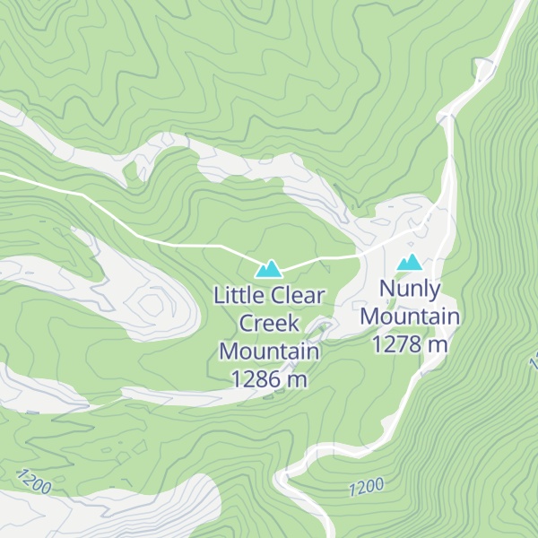 Map of Little Clear Creek Mountain