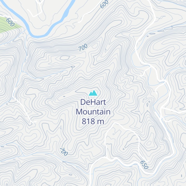 Map of DeHart Mountain