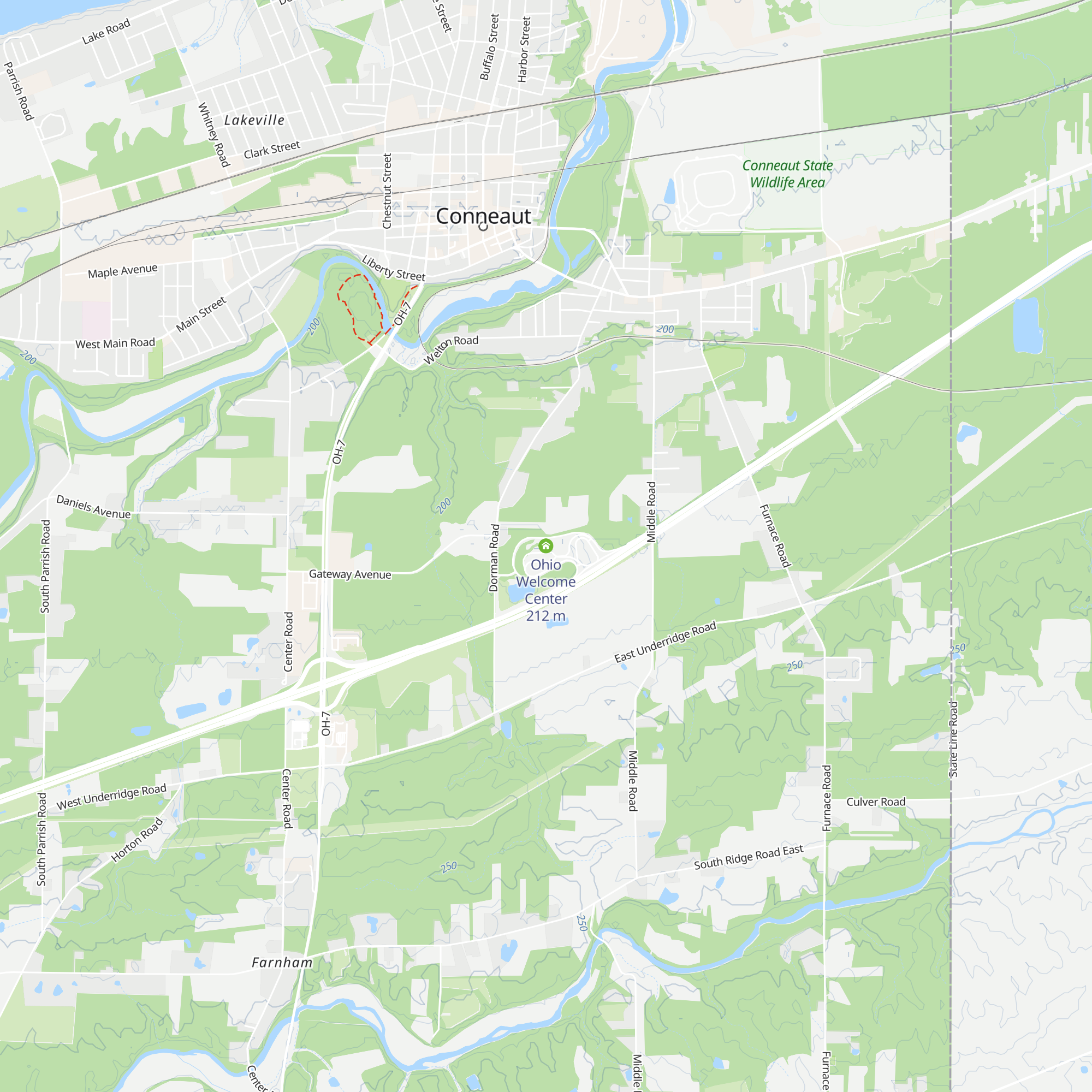 Ohio Welcome Center map