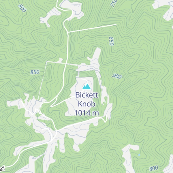 Map of Bickett Knob
