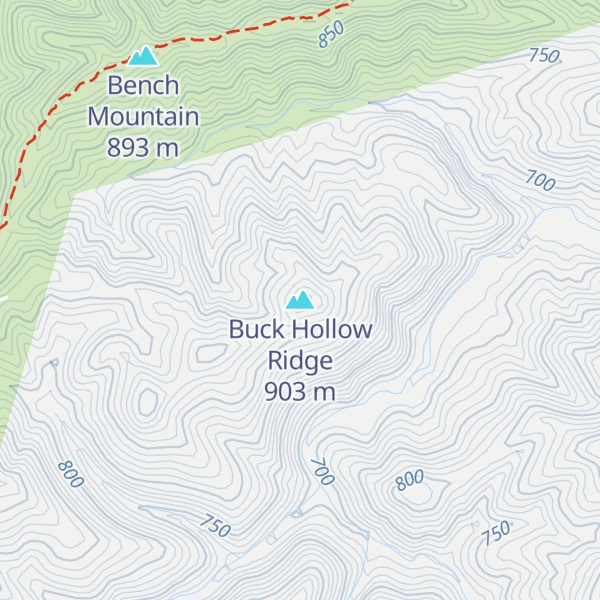Map of Buck Hollow Ridge