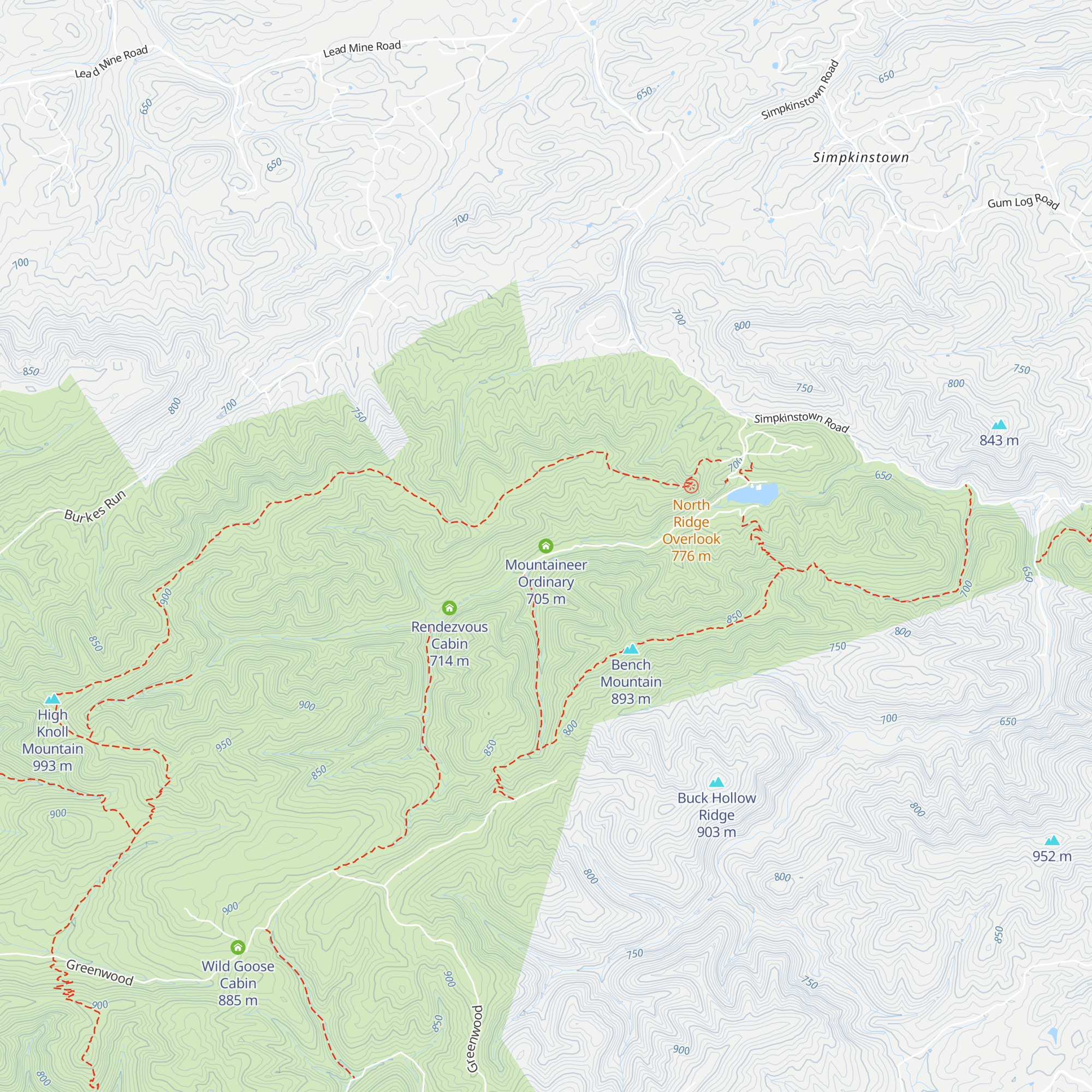 Mountaineer Ordinary map