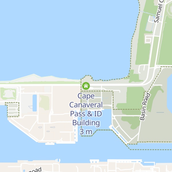 Map of Cape Canaveral Pass & ID Building
