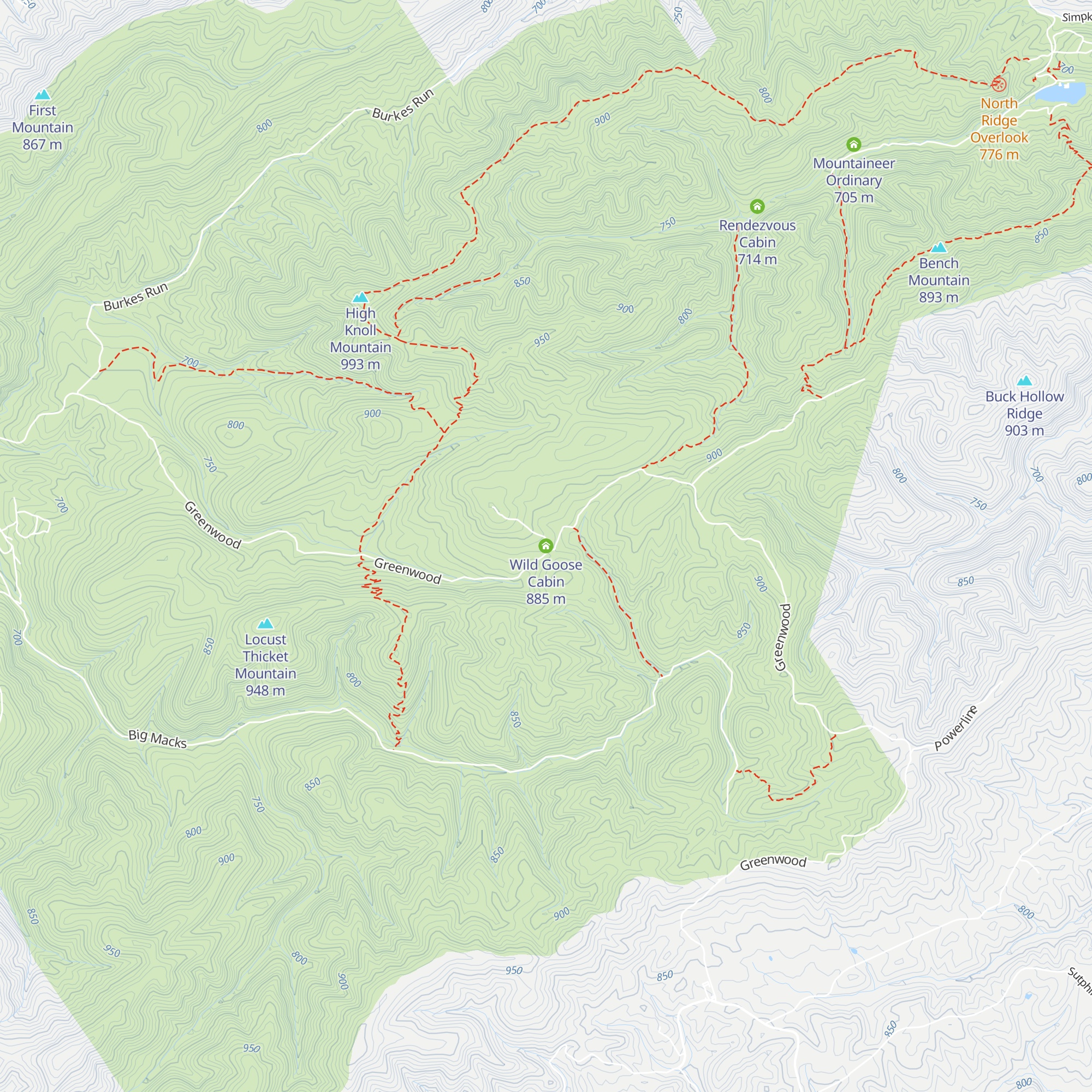 Wild Goose Cabin map