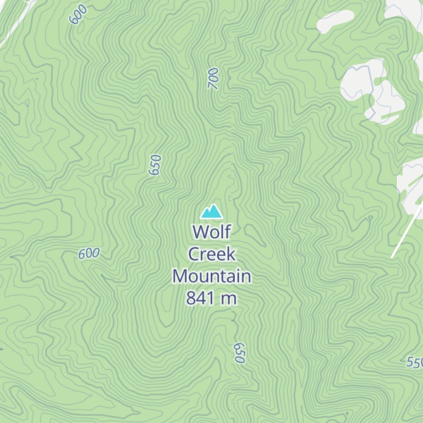 Map of Wolf Creek Mountain