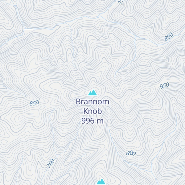 Map of Brannom Knob