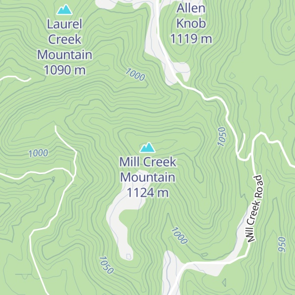 Map of Mill Creek Mountain