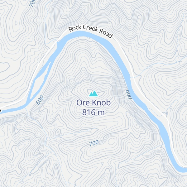 Map of Ore Knob