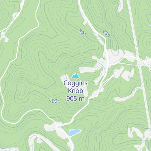 Map of Coggins Knob