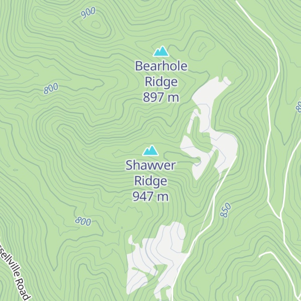 Map of Shawver Ridge