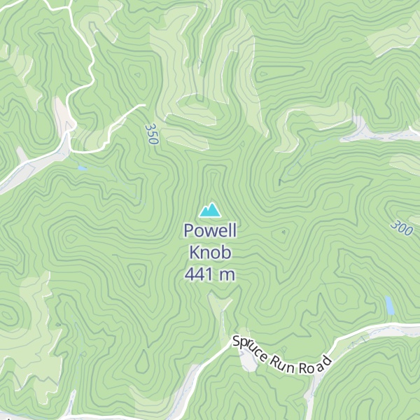 Map of Powell Knob