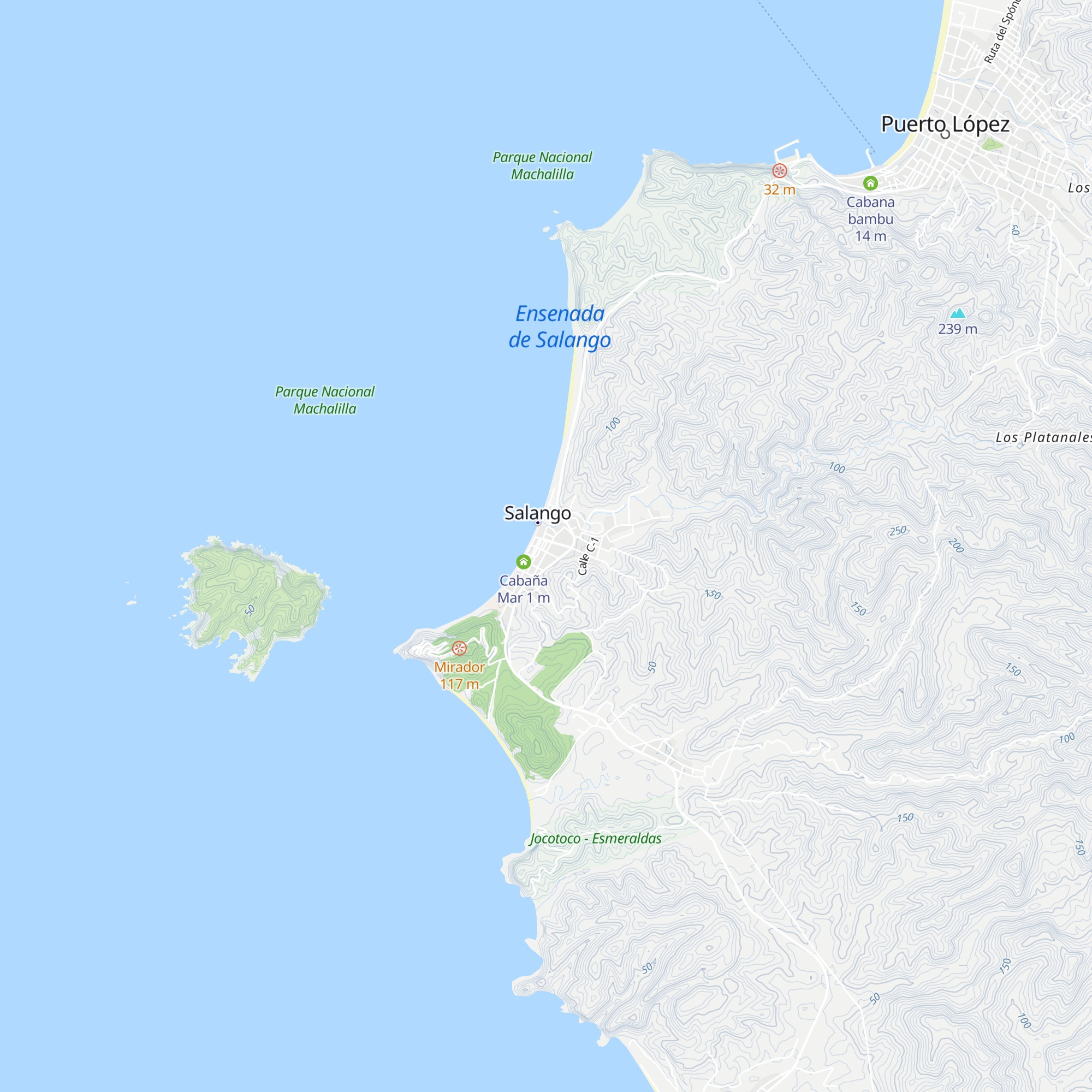 Cabaña La Bocana map