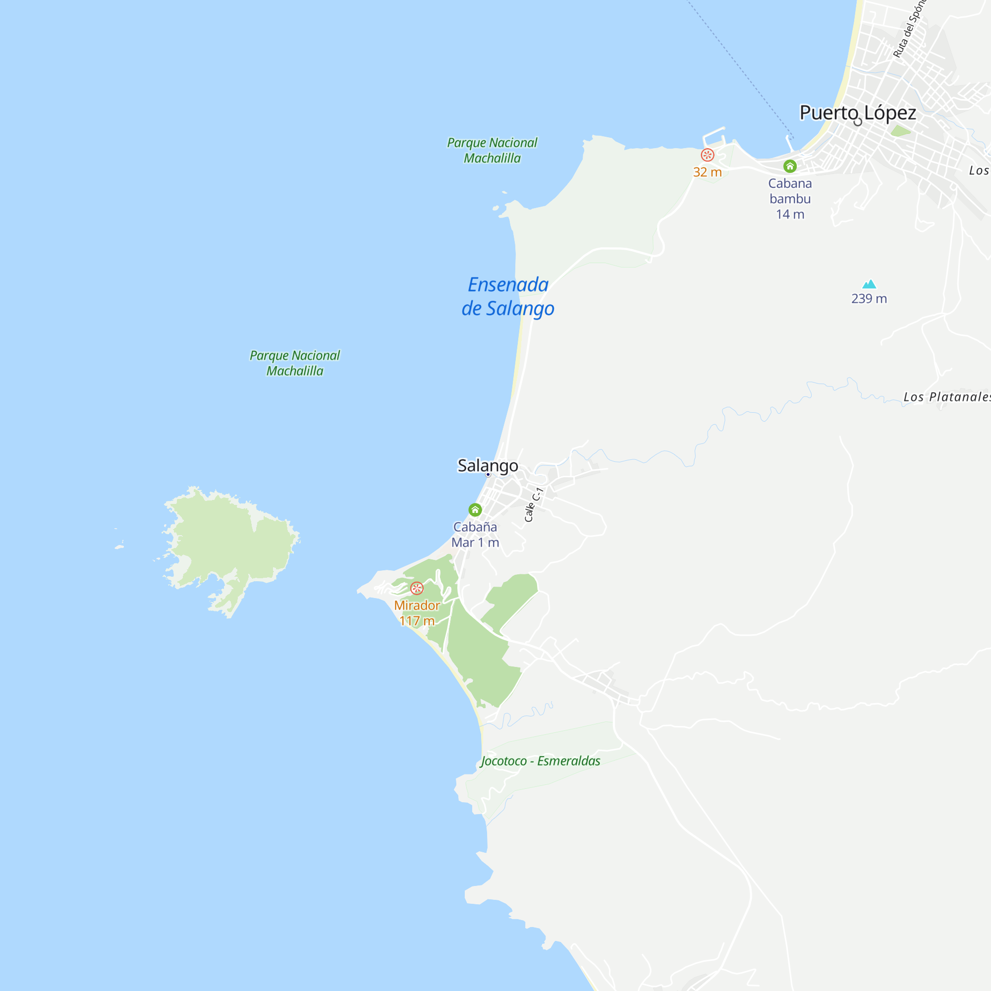 Cabaña La Bocana map