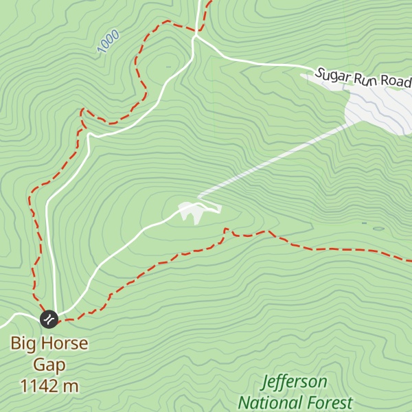 Map of Sugar Run Mountain