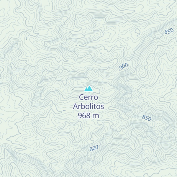 Map of Cerro Arbolitos