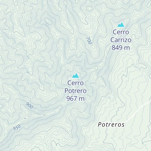Map of Cerro Potrero