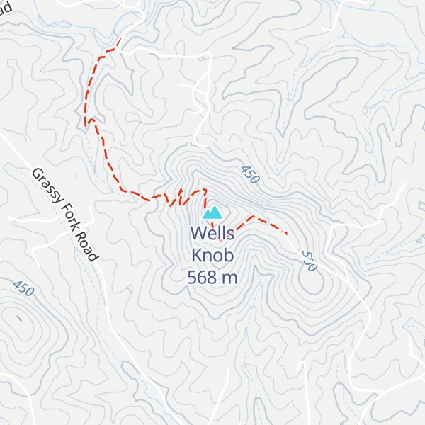 Map of Wells Knob